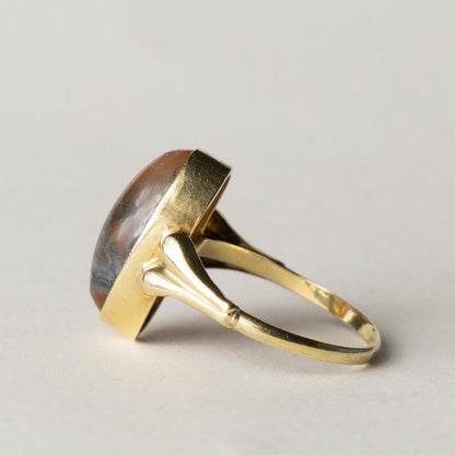 14ct moss agate ring