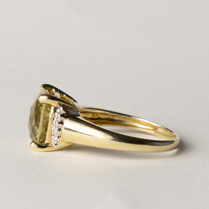 9ct citrine cushion cut & diamond