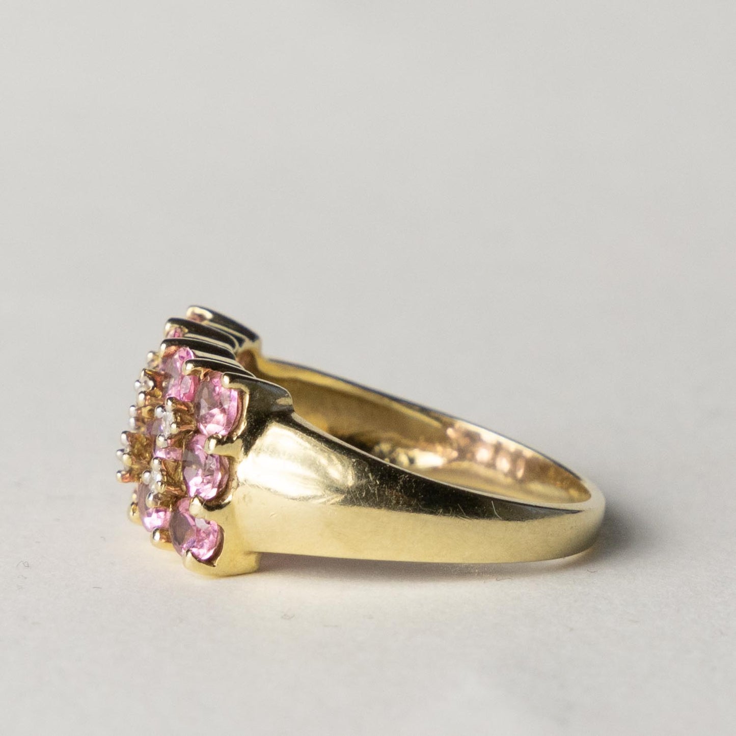 9ct tourmaline & diamond cluster