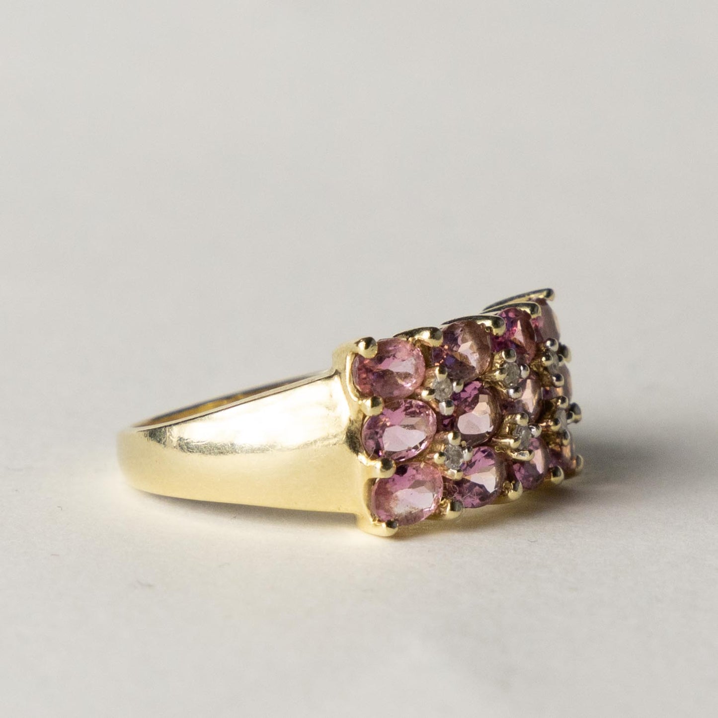 9ct tourmaline & diamond cluster