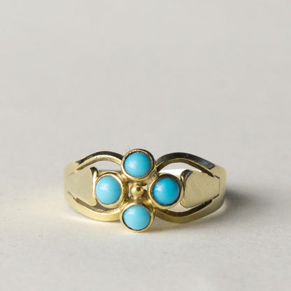 14ct turqouise clover ring