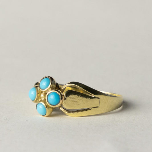14ct turqouise clover ring