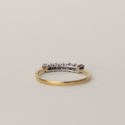 9 carat gold half eternity diamond emerald