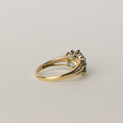 9 carat gold topaz diamond ring