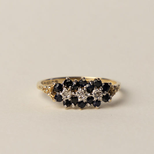 9 carat flower cluster ring
