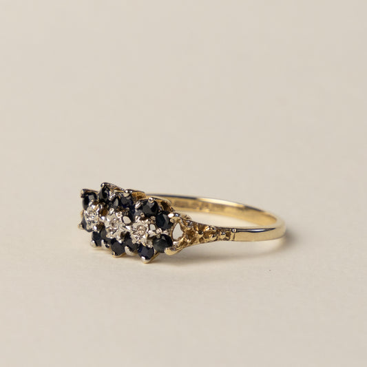 9 carat flower cluster ring