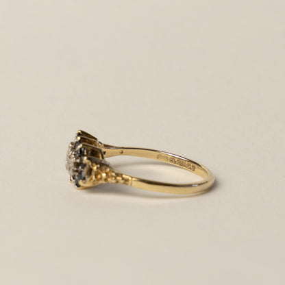 9 carat flower cluster ring