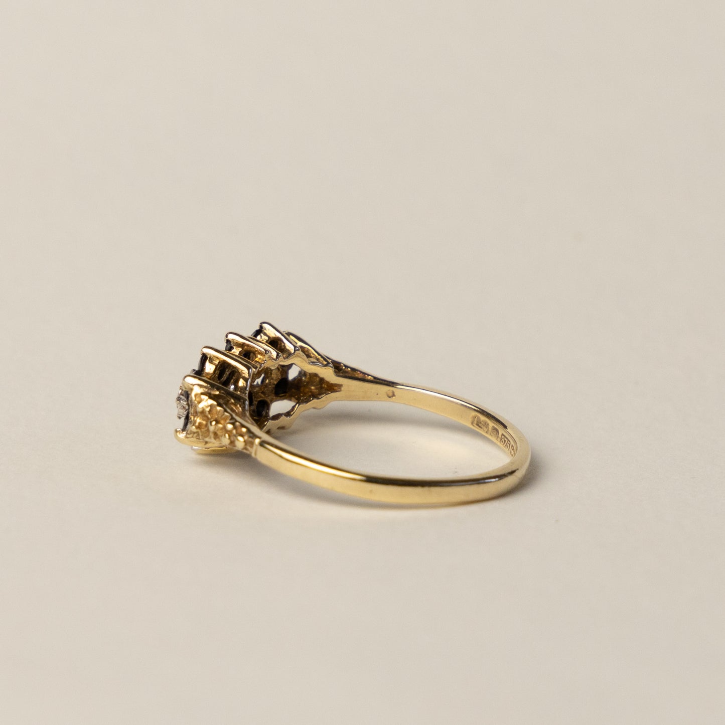 9 carat flower cluster ring