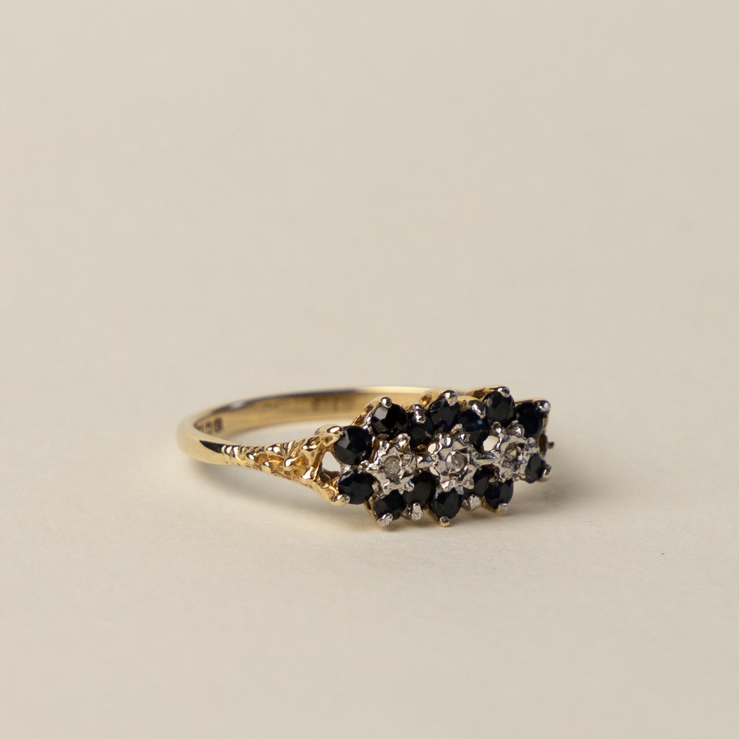 9 carat flower cluster ring