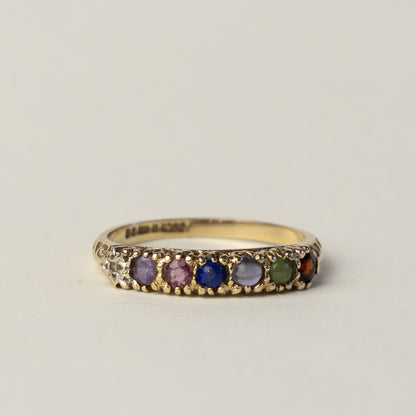 9 carat DARLING ring with gemstones