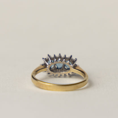 9 carat trilogy cluster topaz and diamond ring