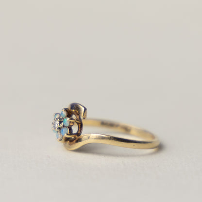 9 carat opal and diamond ring