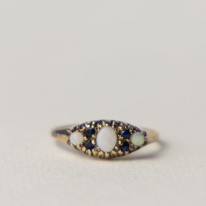 9 carat opal and sapphire ring