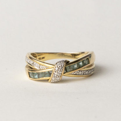 9ct twist aquamarine & diamond