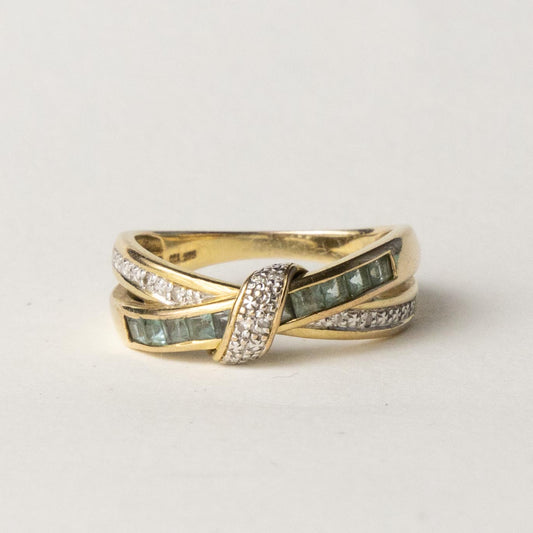 9ct twist aquamarine & diamond