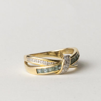 9ct twist aquamarine & diamond