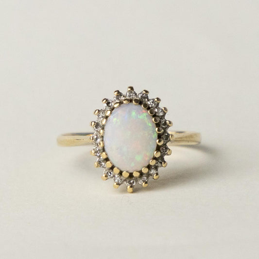 9ct opal diamond halo