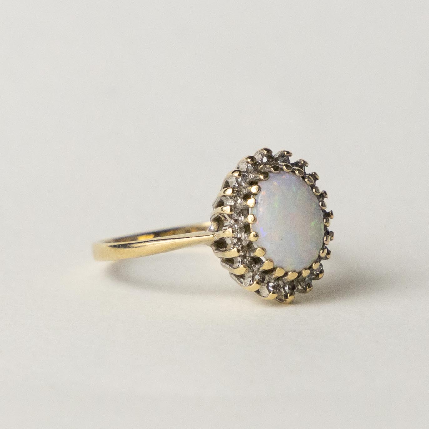 9ct opal diamond halo