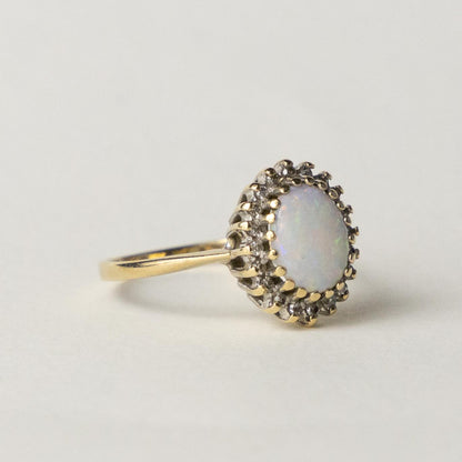 9ct opal diamond halo
