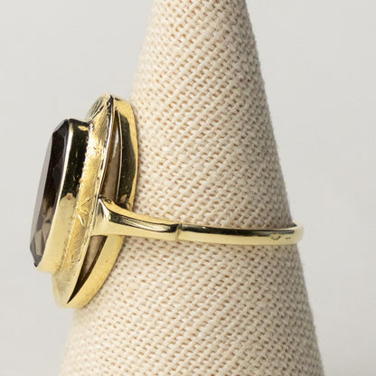 14ct smokey quartz ring