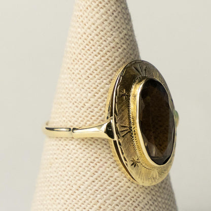 14ct smokey quartz ring