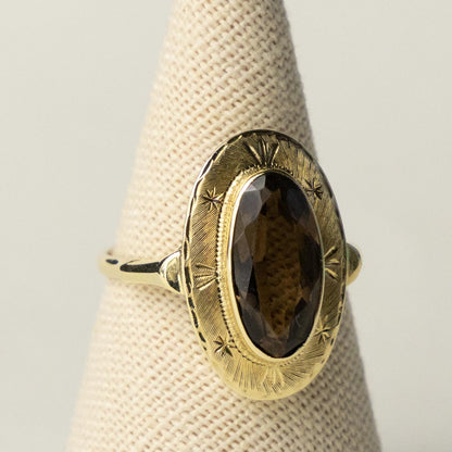 14ct smokey quartz ring