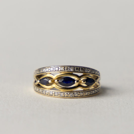 9ct sapphire & diamond band ring