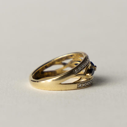 9ct sapphire & diamond band ring