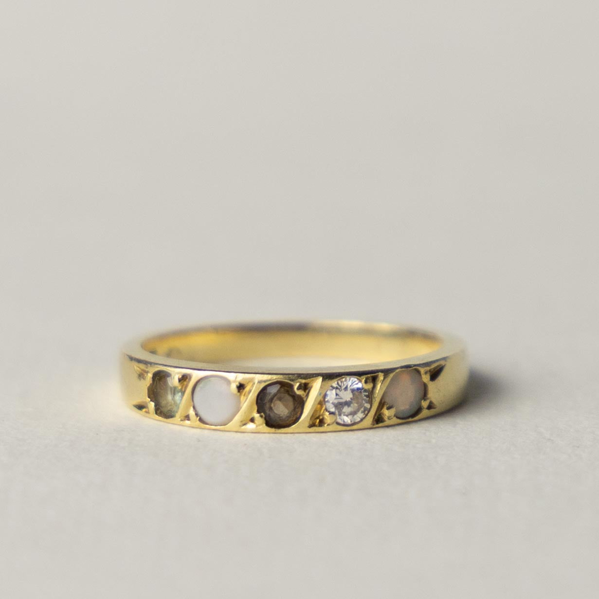 14ct multi gem band ring