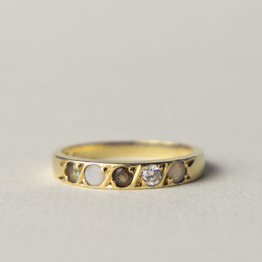 14ct multi gem band ring