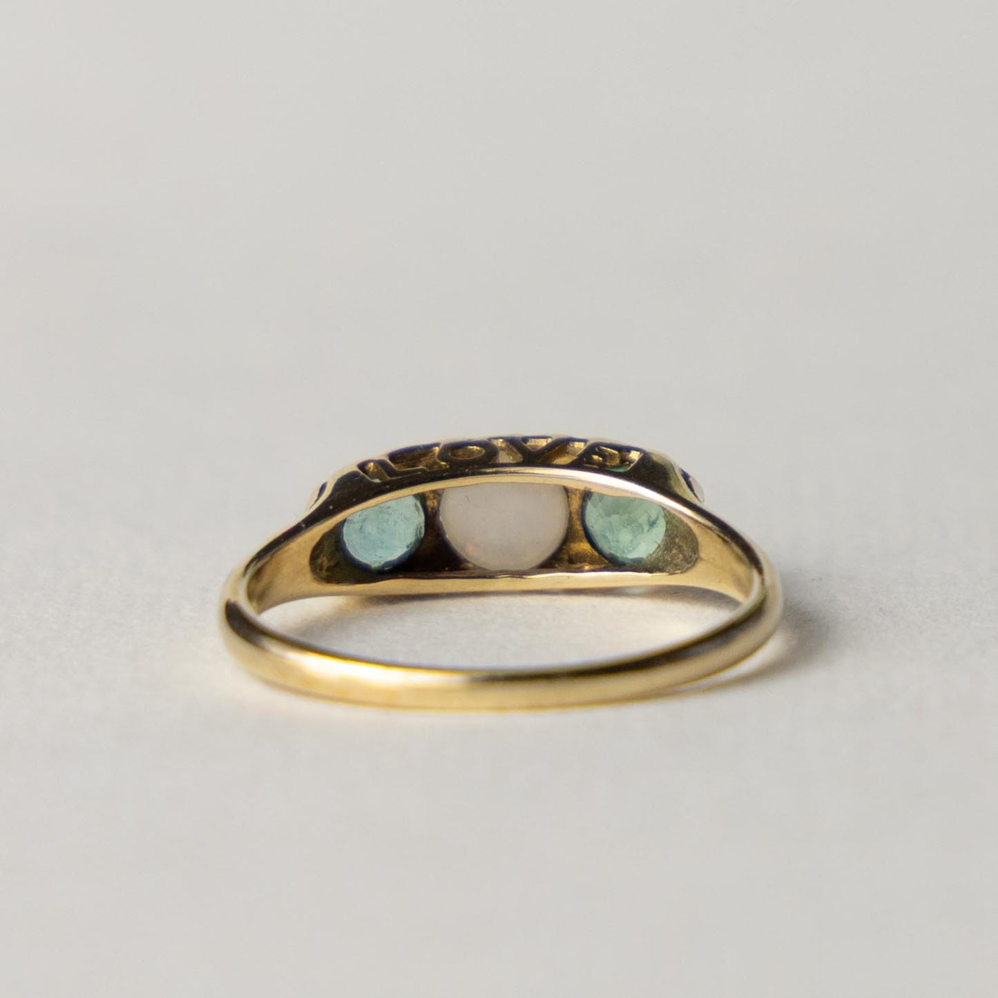 9ct ‘WITH LOVE’ opal & emerald trilogy