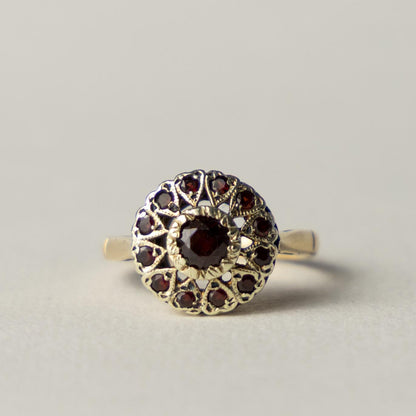 9ct garnet cluster