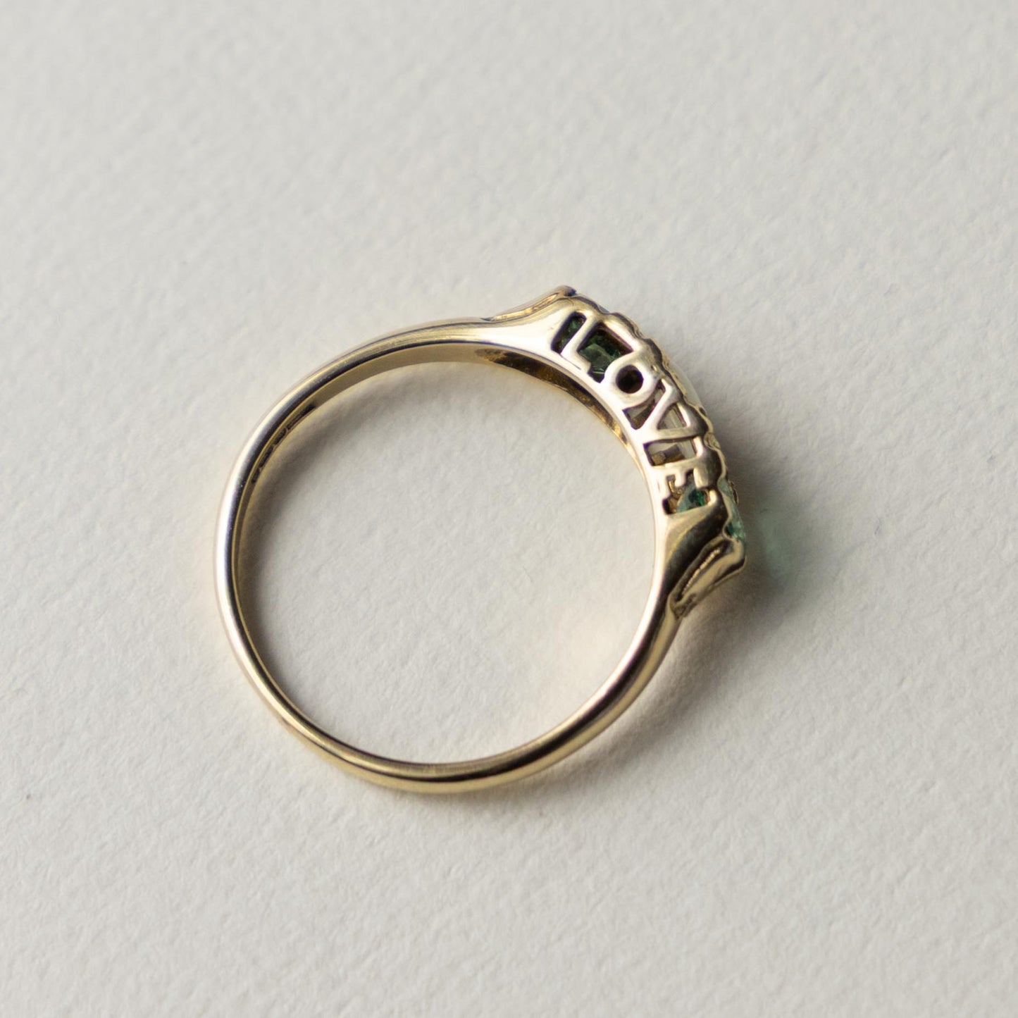 9ct ‘WITH LOVE’ opal & emerald trilogy