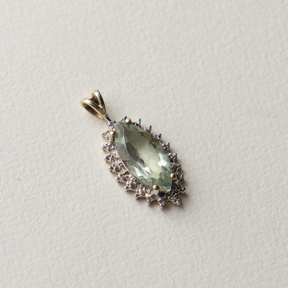 9ct prasiolite & diamond pendant