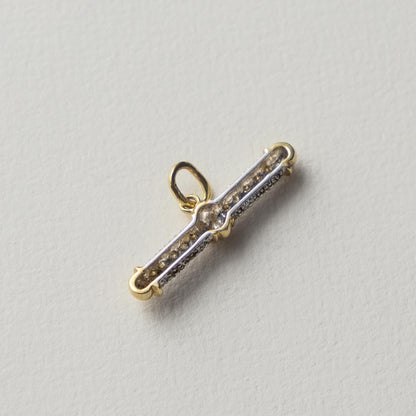 9ct t-bar diamond pendant