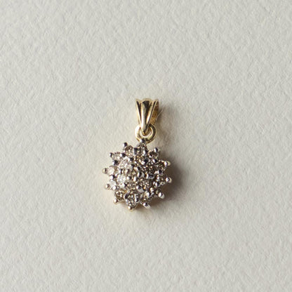 9ct diamond cluster pendant