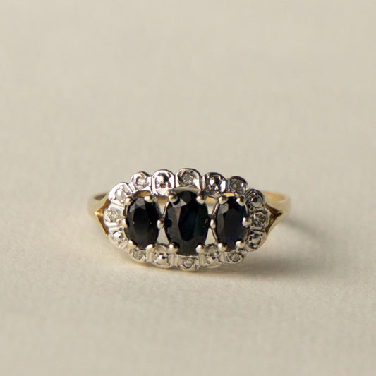 9ct trilogy sapphire & diamond
