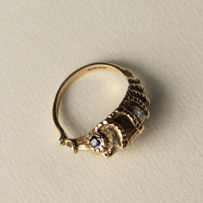 9ct seahorse sapphire ring