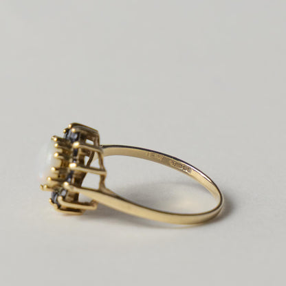 9ct opal & sapphire cluster ring