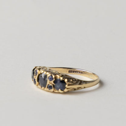 9ct sapphire boat ring