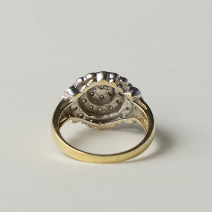 9ct diamond flower dome ring