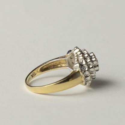 9ct diamond flower dome ring