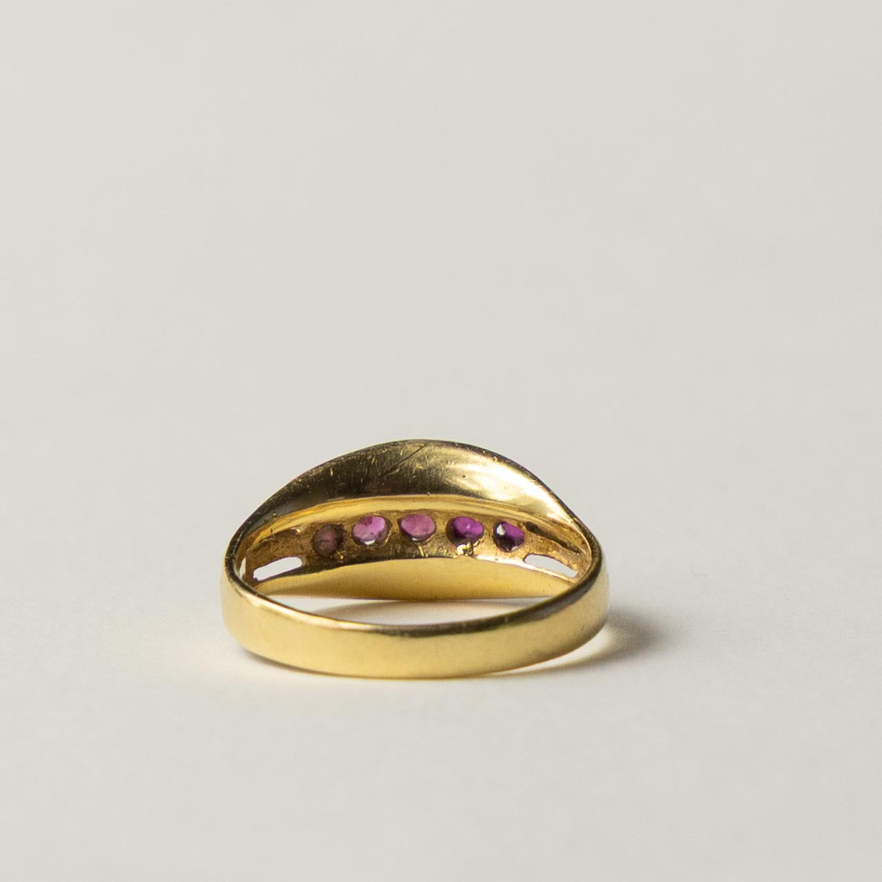 18ct organic ruby row ring