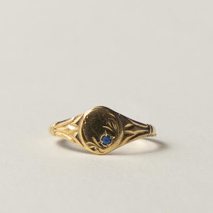 9ct signet ring sapphire