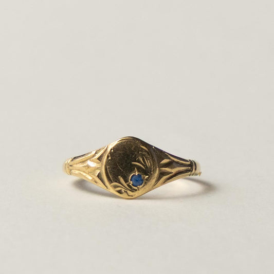 9ct signet ring sapphire