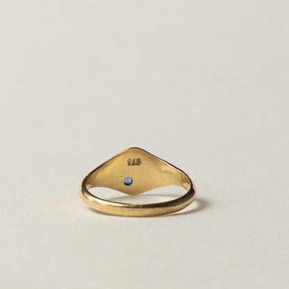 9ct signet ring sapphire