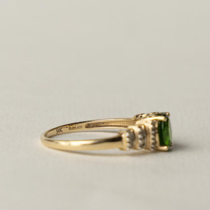 9ct diopside diamond ring