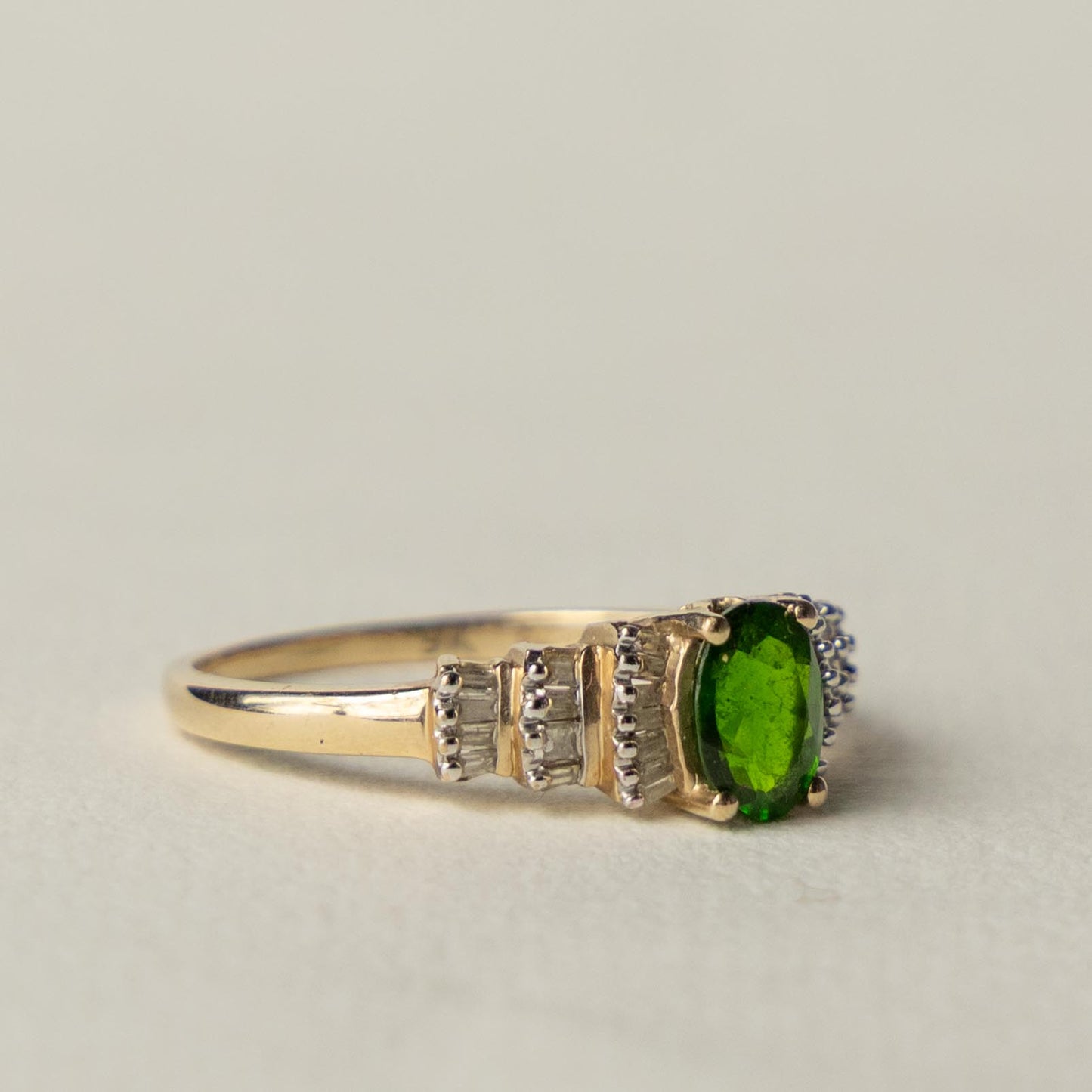 9ct diopside diamond ring