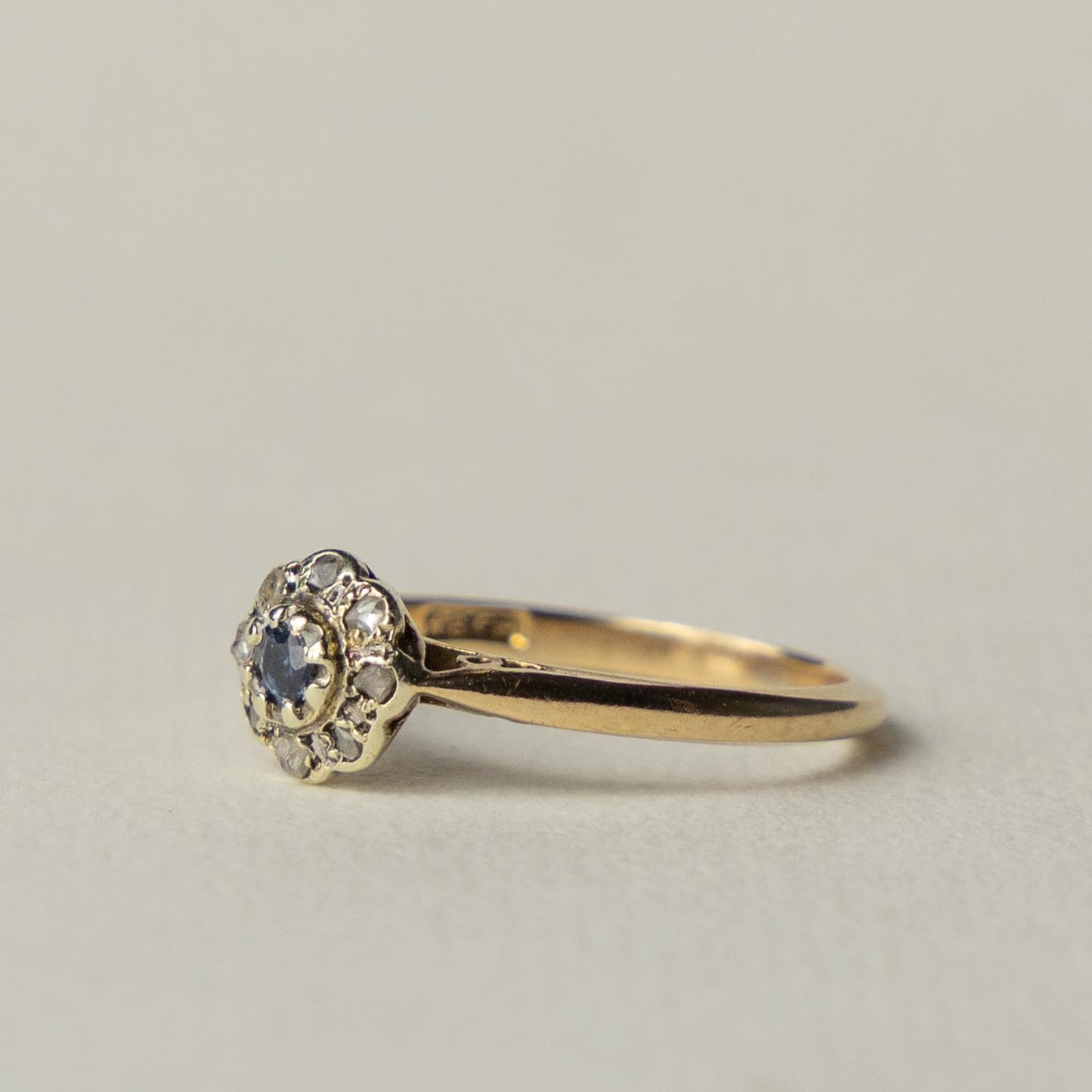 9ct tanzanite & diamond flower cluster ring