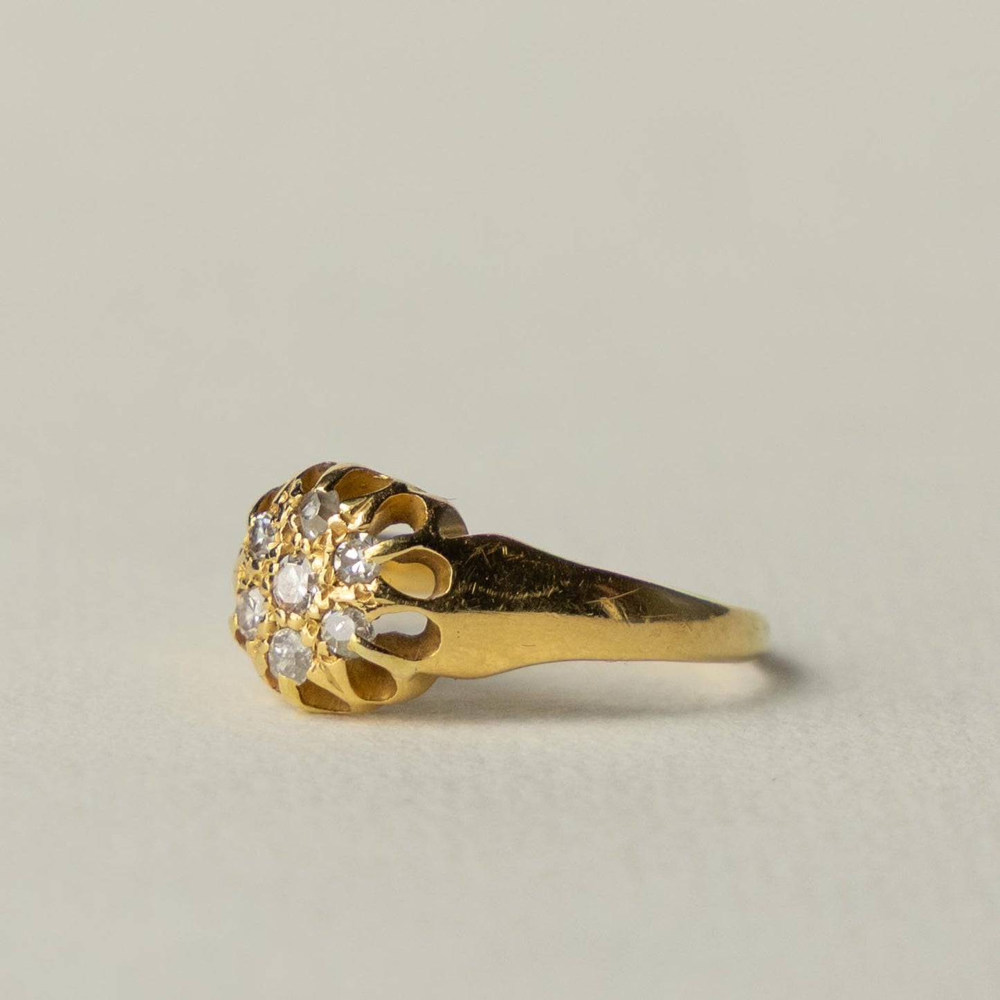 antique 18ct diamond roset cluster ring